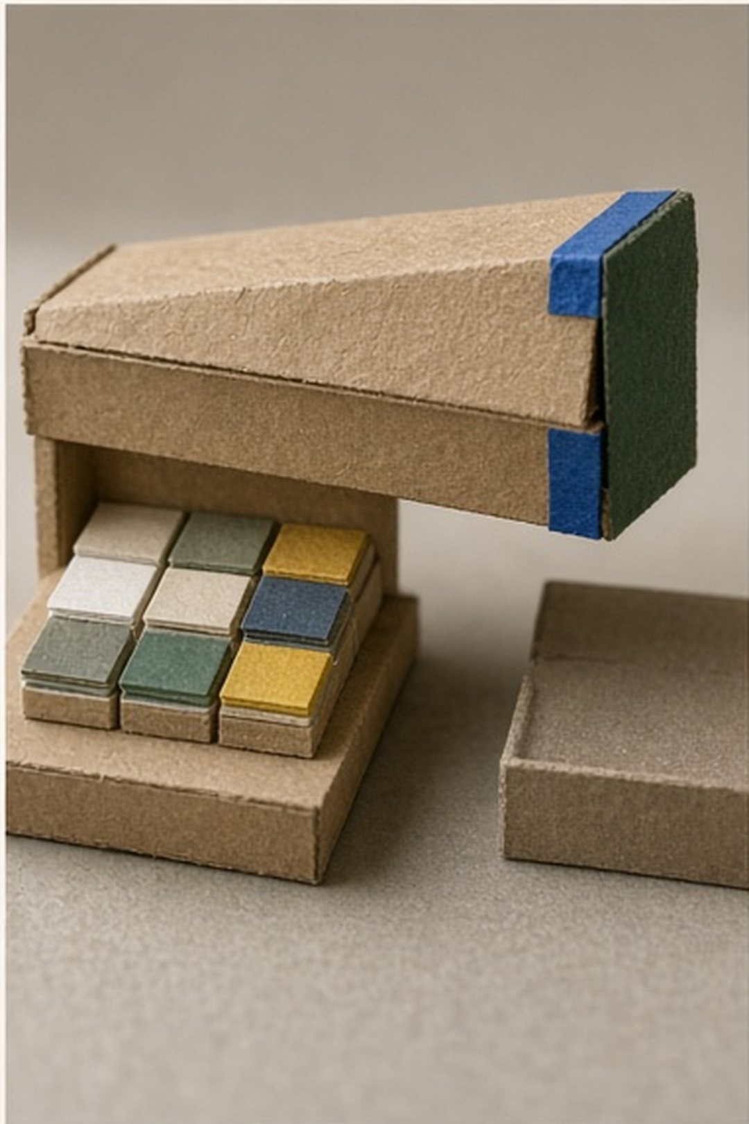 Closed cardboard transfer chute separating app pieces from outside systems